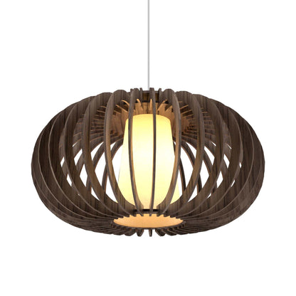 Stecche Di Legno Oval Pendant Light in American Walnut (Large).