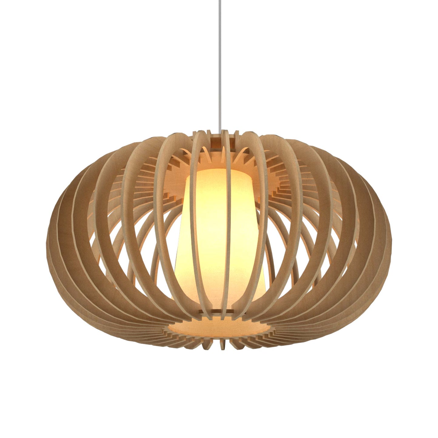 Stecche Di Legno Oval Pendant Light in Maple (Large).