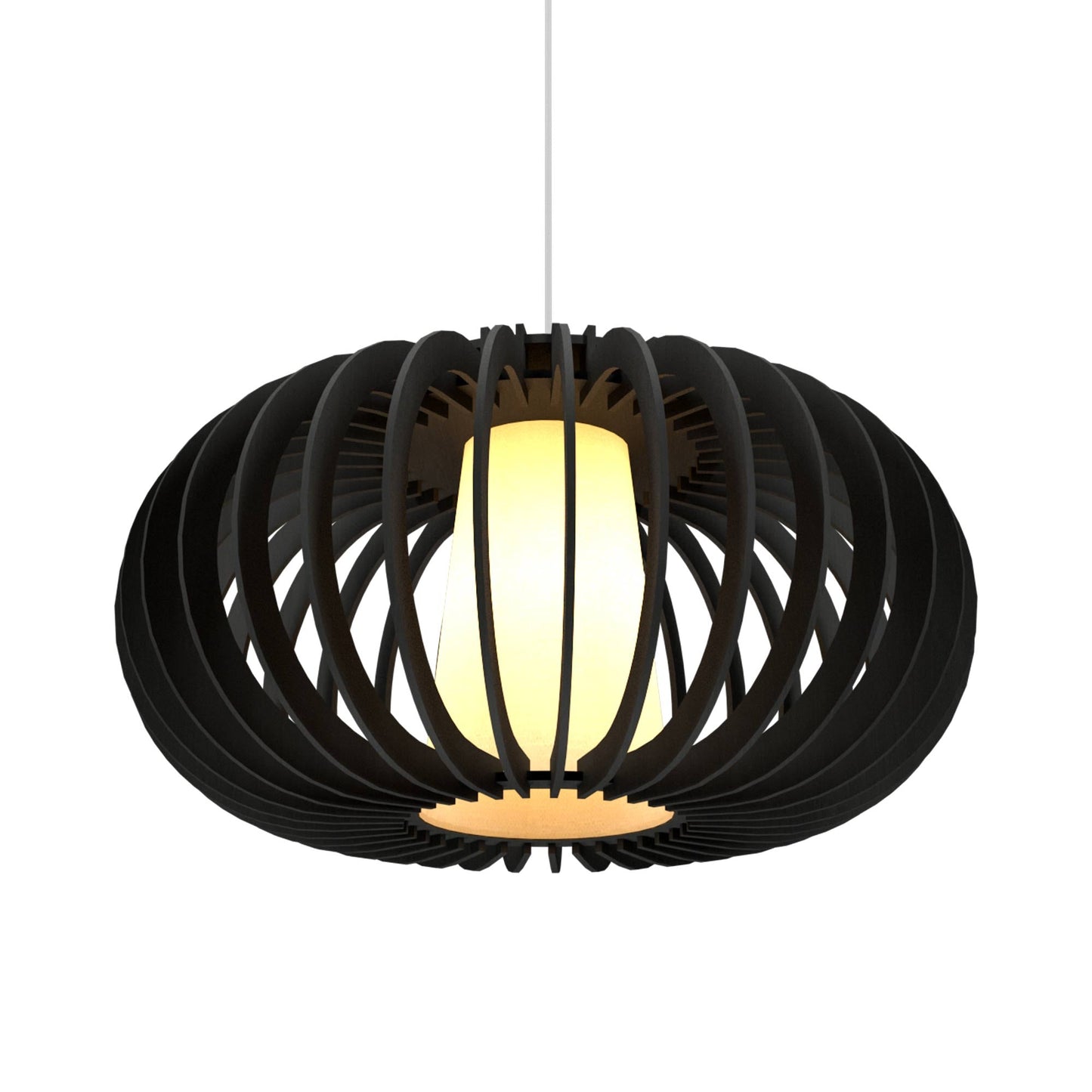 Stecche Di Legno Oval Pendant Light in Charcoal (Large).