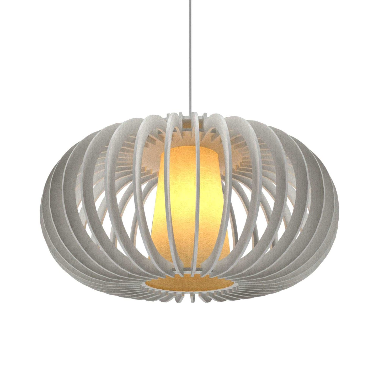 Stecche Di Legno Oval Pendant Light in Organic White (Large).