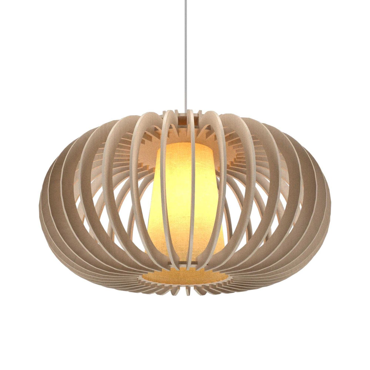 Stecche Di Legno Oval Pendant Light in Organic Cappuccino (Large).