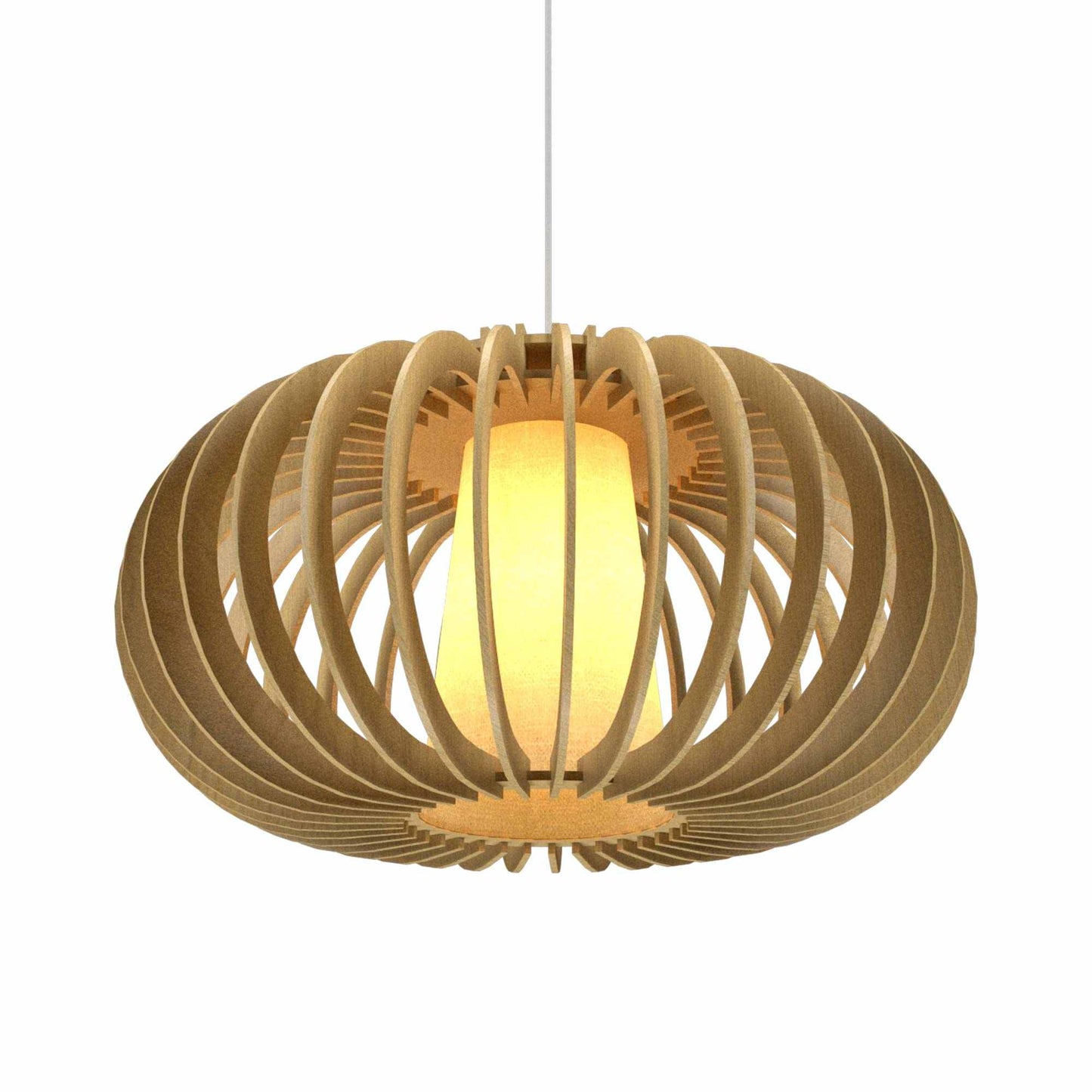 Stecche Di Legno Oval Pendant Light in Organic Gold (Large).