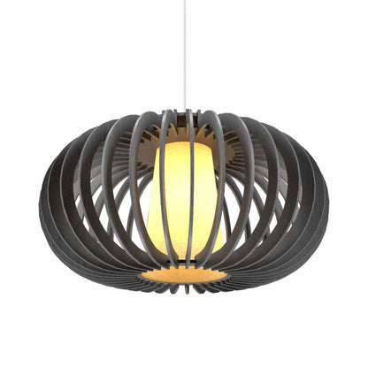 Stecche Di Legno Oval Pendant Light in Organic Lead Grey (Large).