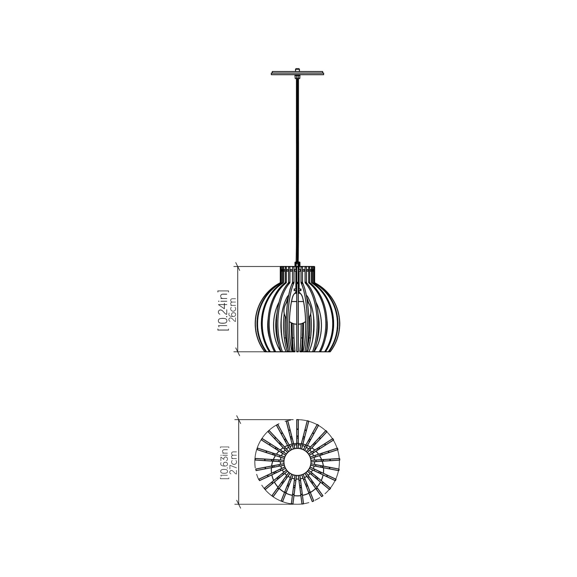 Stecche Di Legno Pendant Light - line drawing.