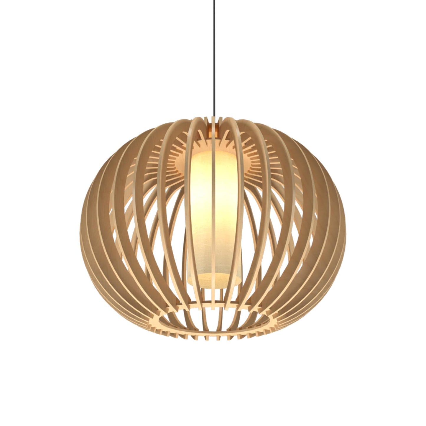 Stecche Di Legno Round Pendant Light in Maple.