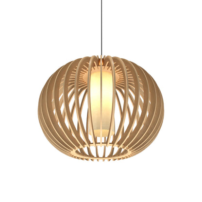 Stecche Di Legno Round Pendant Light in Maple.