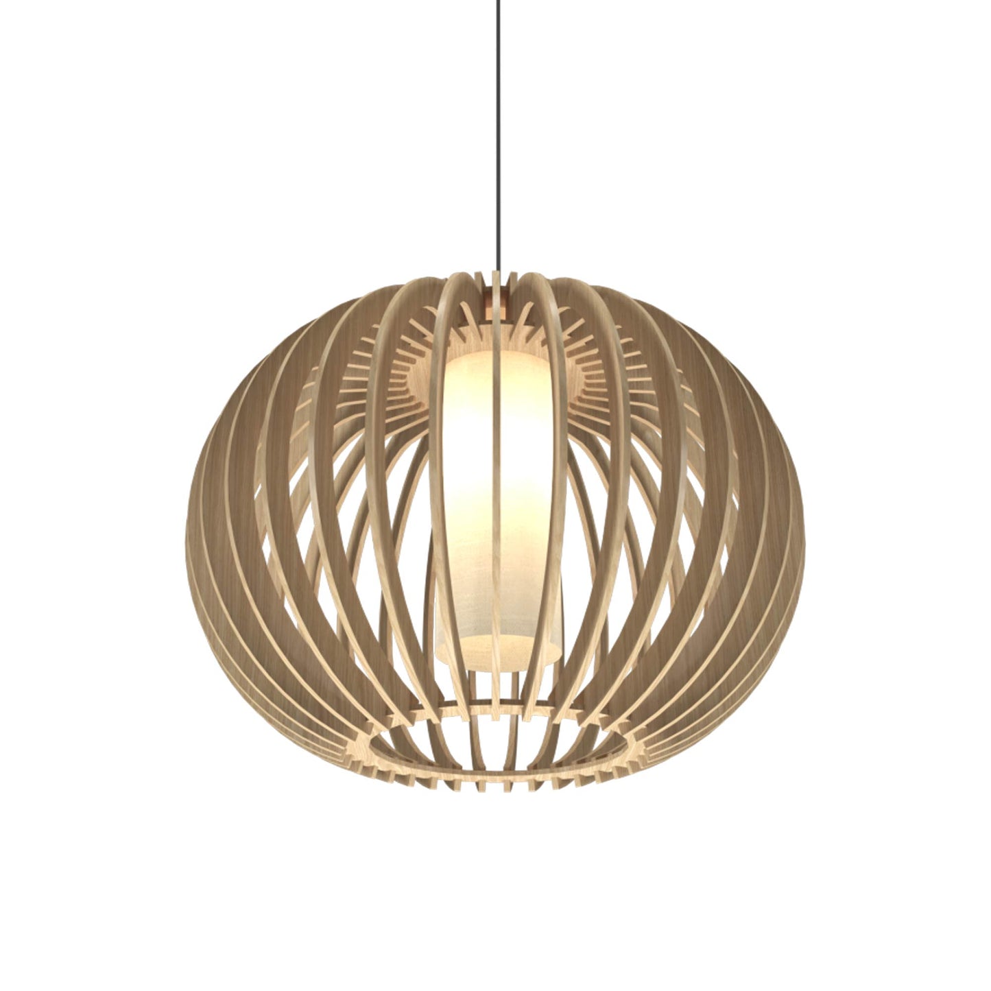 Stecche Di Legno Round Pendant Light in Sand.