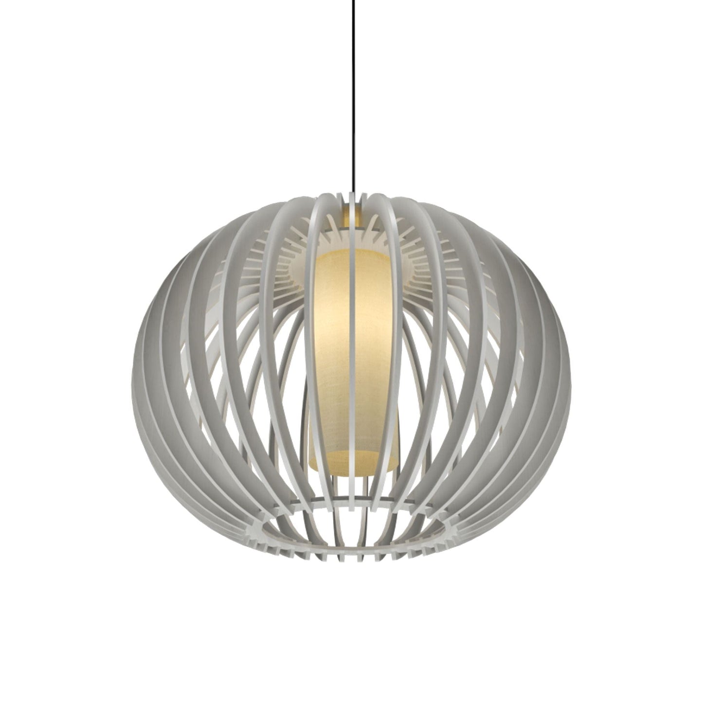 Stecche Di Legno Round Pendant Light in Organic White.