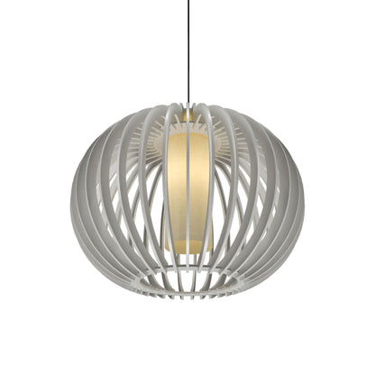 Stecche Di Legno Round Pendant Light in Organic White.