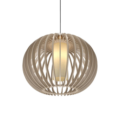 Stecche Di Legno Round Pendant Light in Organic Cappuccino.