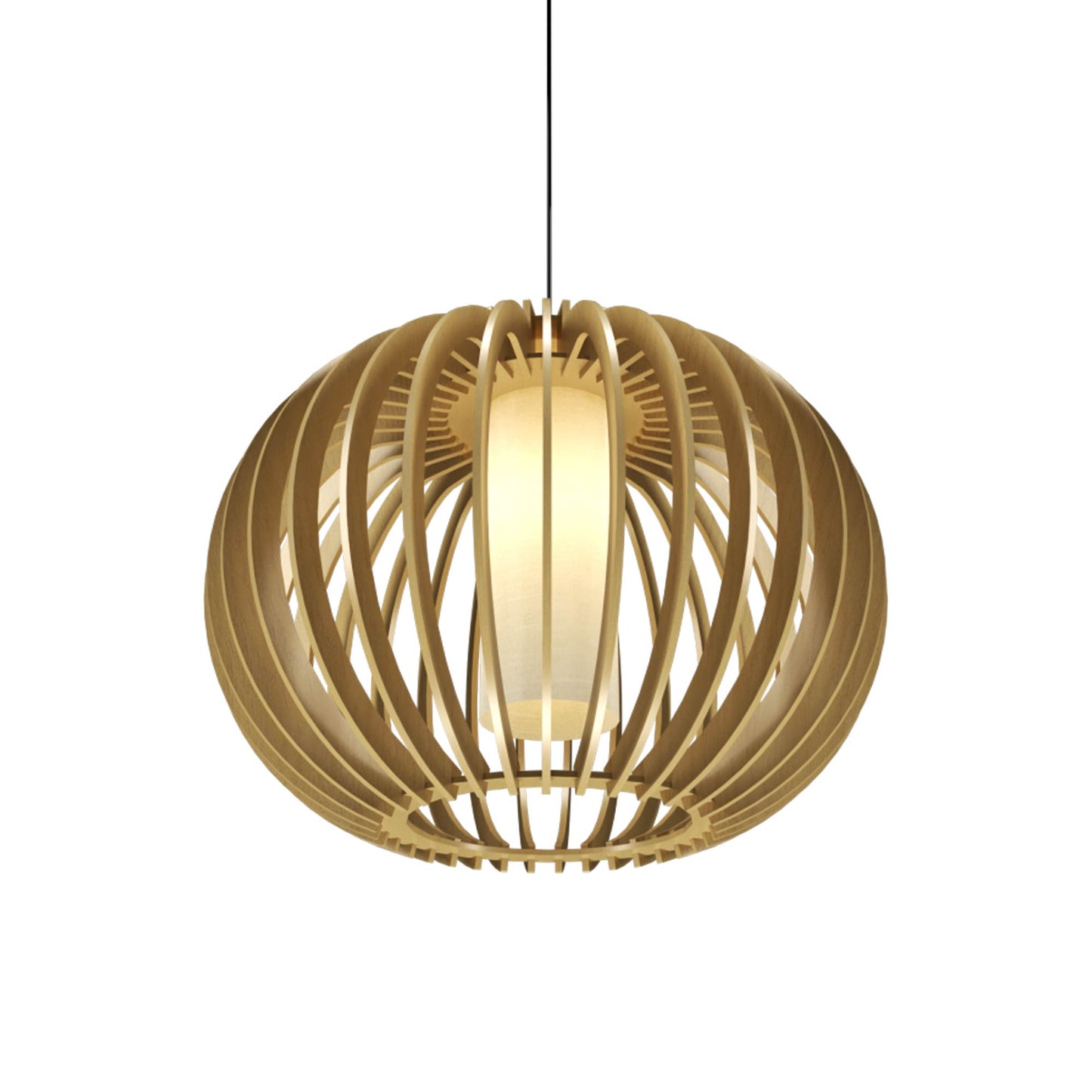 Stecche Di Legno Round Pendant Light in Organic Gold.