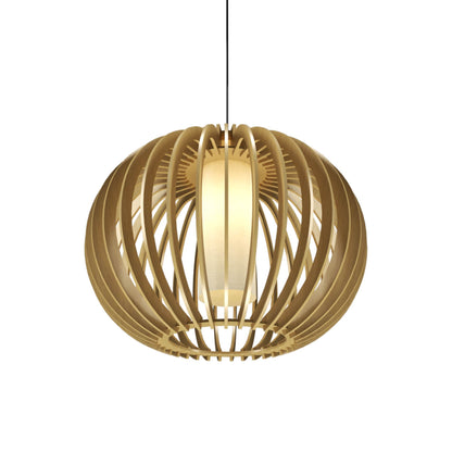 Stecche Di Legno Round Pendant Light in Organic Gold.