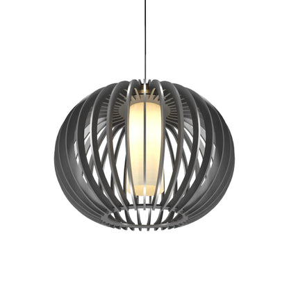 Stecche Di Legno Round Pendant Light in Organic Lead Grey.