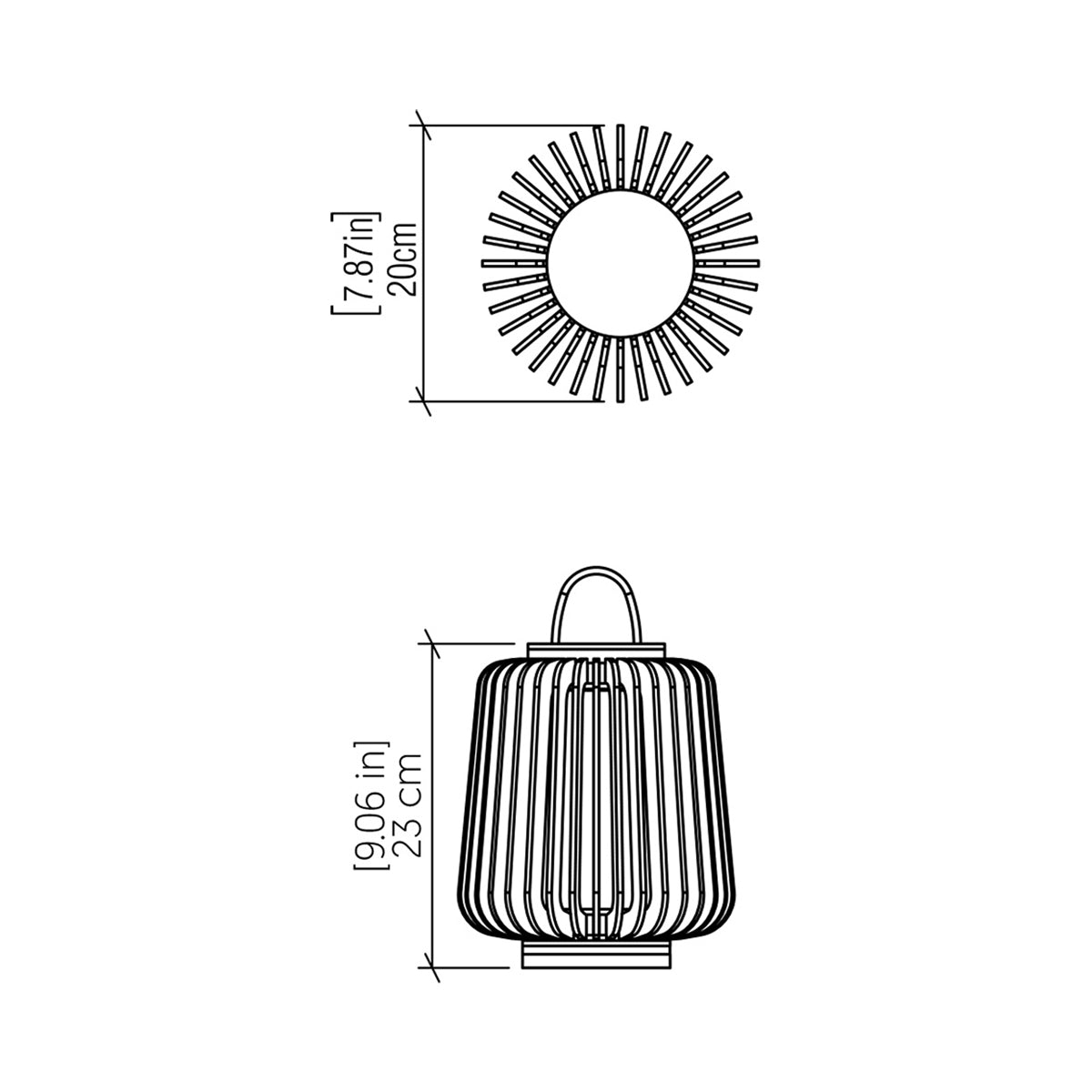 Stecche Di Legno Table Lamp - line drawing.