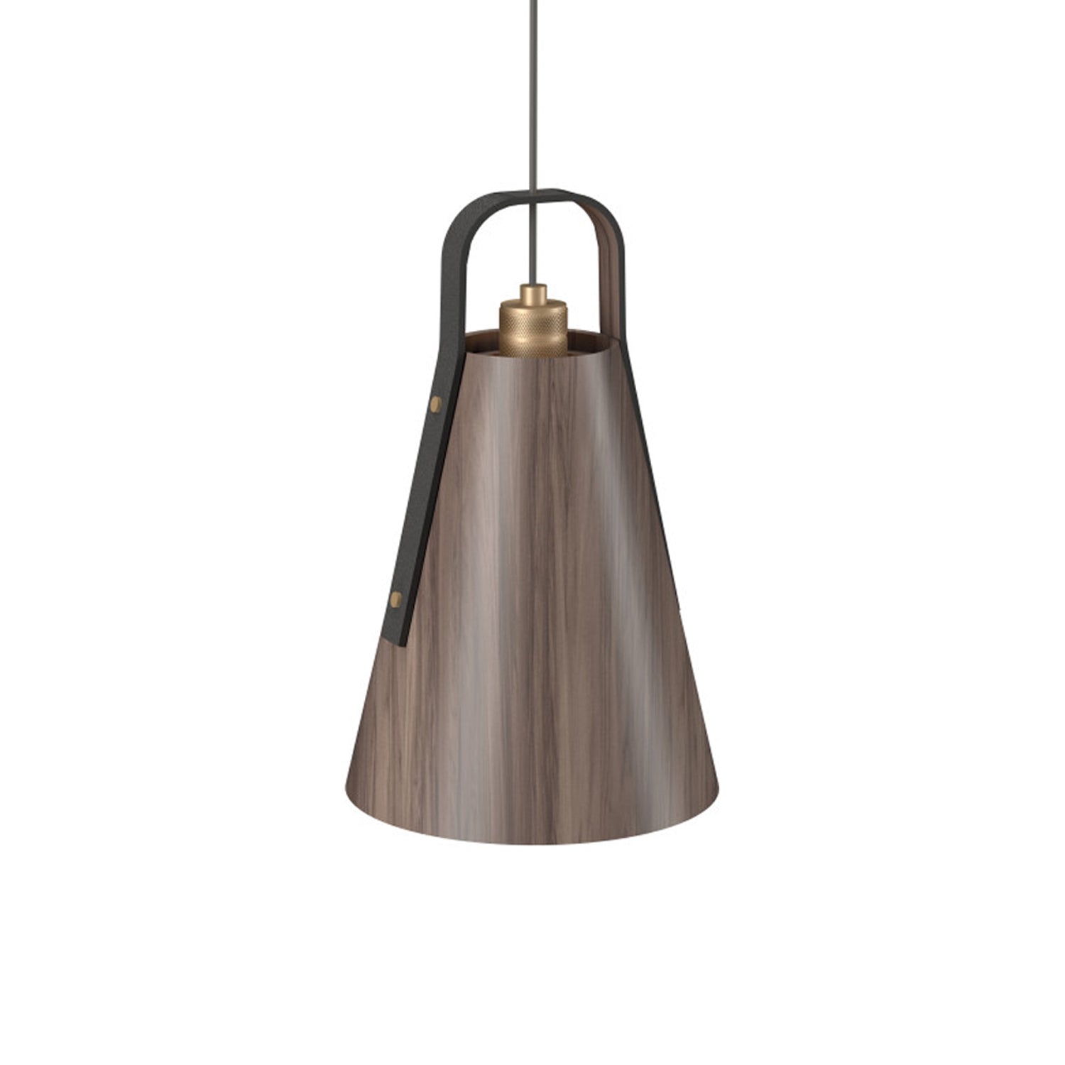 Strap Pendant Light in American Walnut (10.63-Inch).
