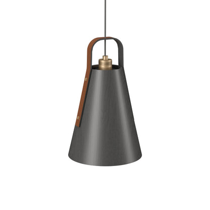 Strap Pendant Light in Organic Lead Grey (10.63-Inch).