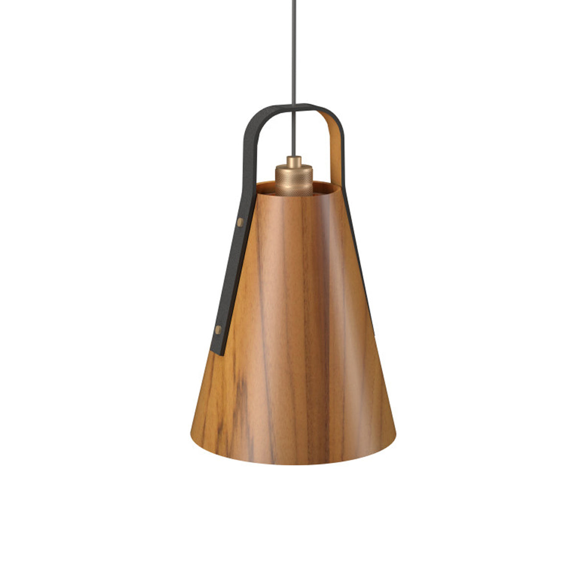 Strap Pendant Light in Teak (10.63-Inch).