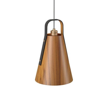 Strap Pendant Light in Teak (10.63-Inch).