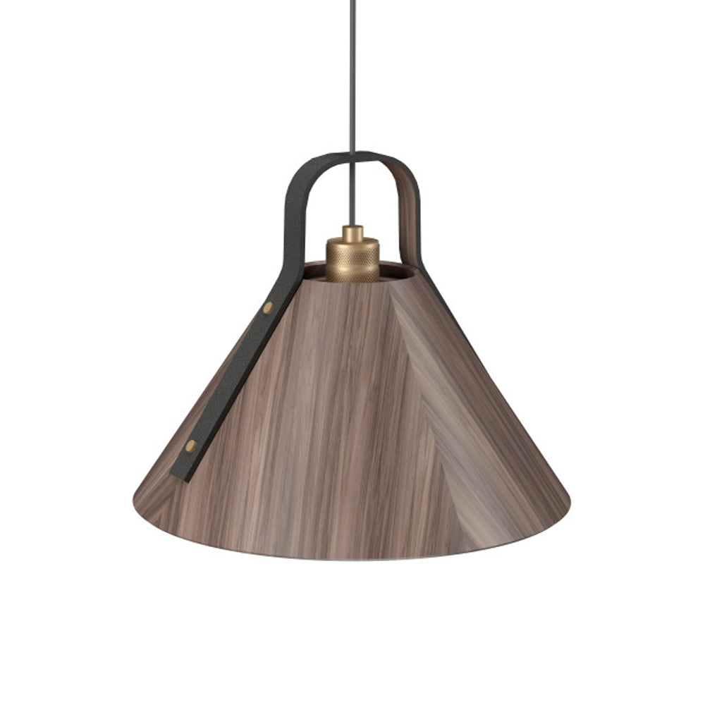 Strap Pendant Light in American Walnut (15.75-Inch).