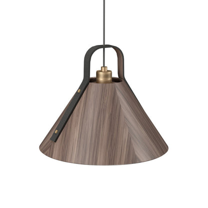 Strap Pendant Light in American Walnut (15.75-Inch).