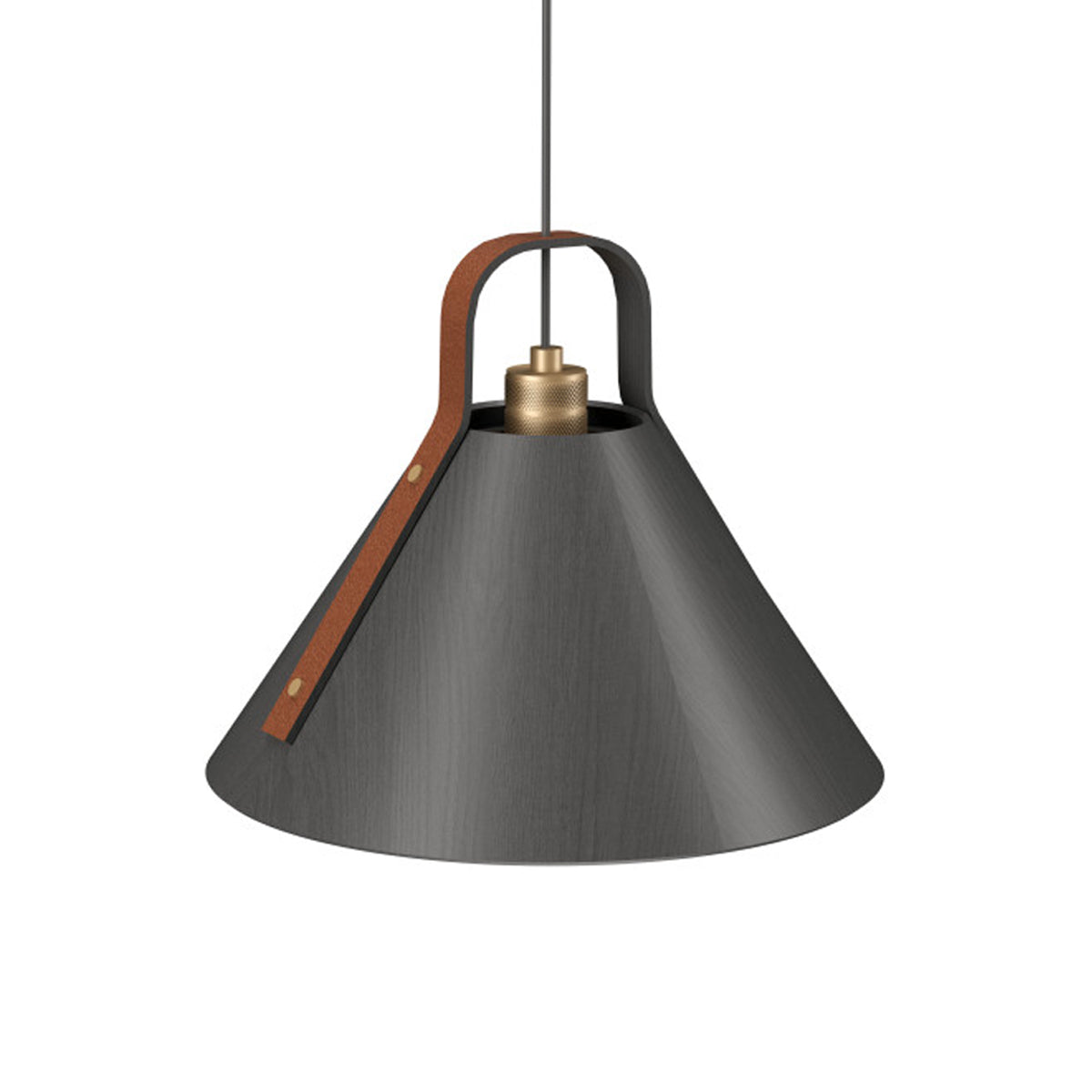 Strap Pendant Light in Organic Lead Grey (15.75-Inch).