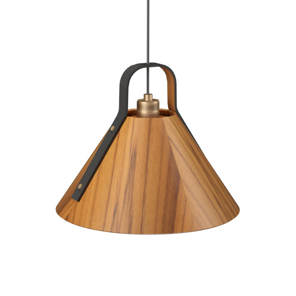 Strap Pendant Light in Teak (15.75-Inch).