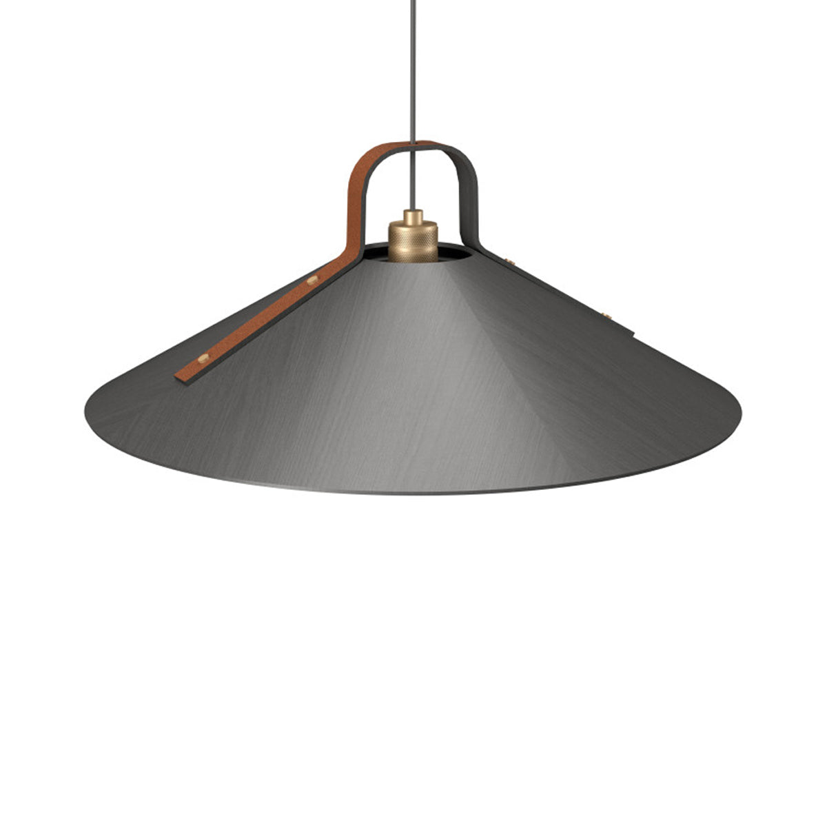 Strap Pendant Light in Organic Lead Grey (25.59-Inch).