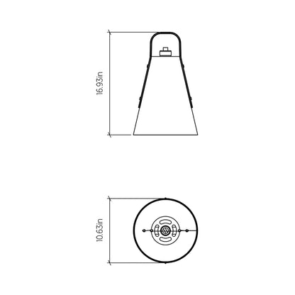 Strap Pendant Light - line drawing.