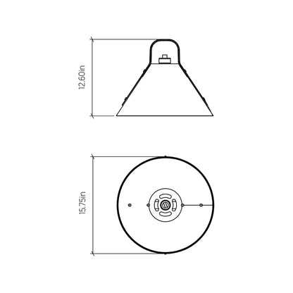 Strap Pendant Light - line drawing.
