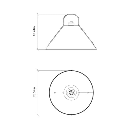 Strap Pendant Light - line drawing.