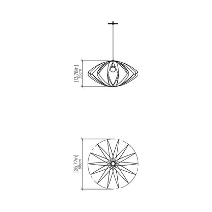 Versatile Pendant Light - line drawing.