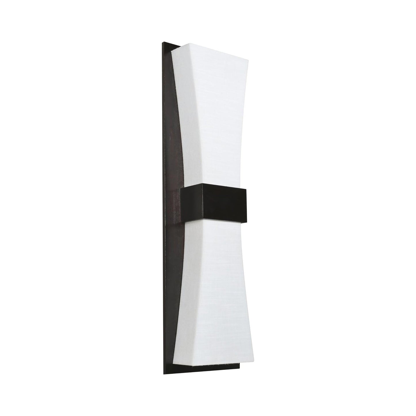 Aberdeen LED Wall Light in Espresso/Linen White.