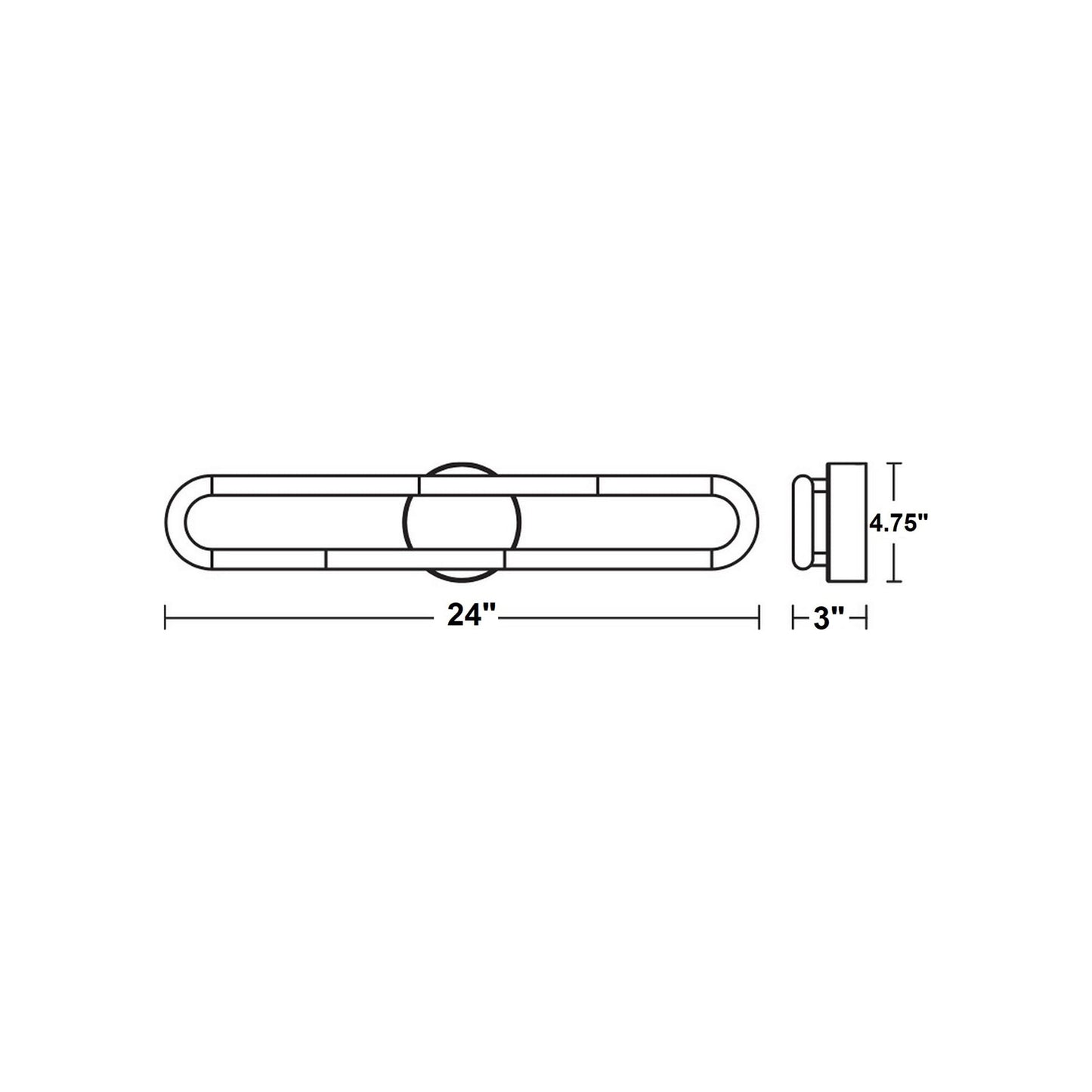 Adel LED Bath Vanity Light - line drawing.
