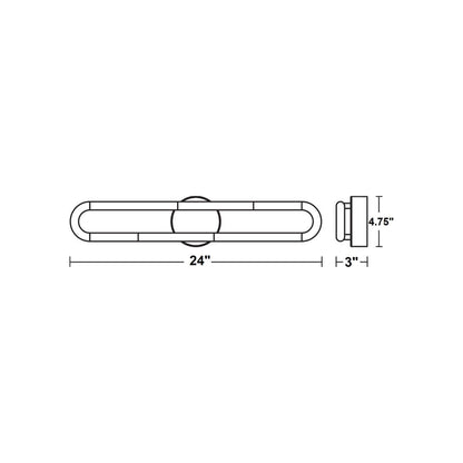 Adel LED Bath Vanity Light - line drawing.