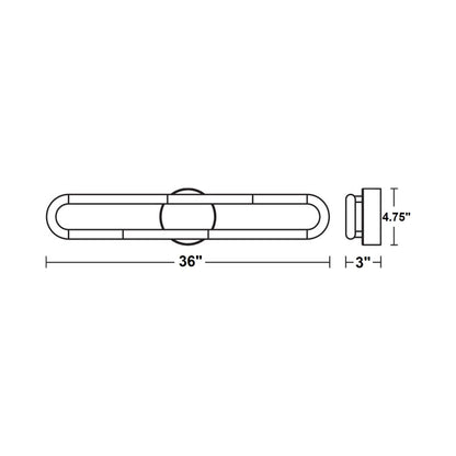 Adel LED Bath Vanity Light - line drawing.