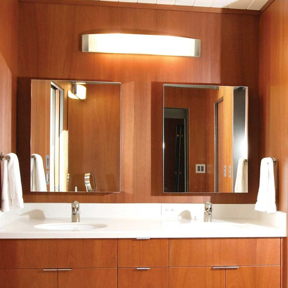 Algiers LED Bath Vanity Light in bathroom.