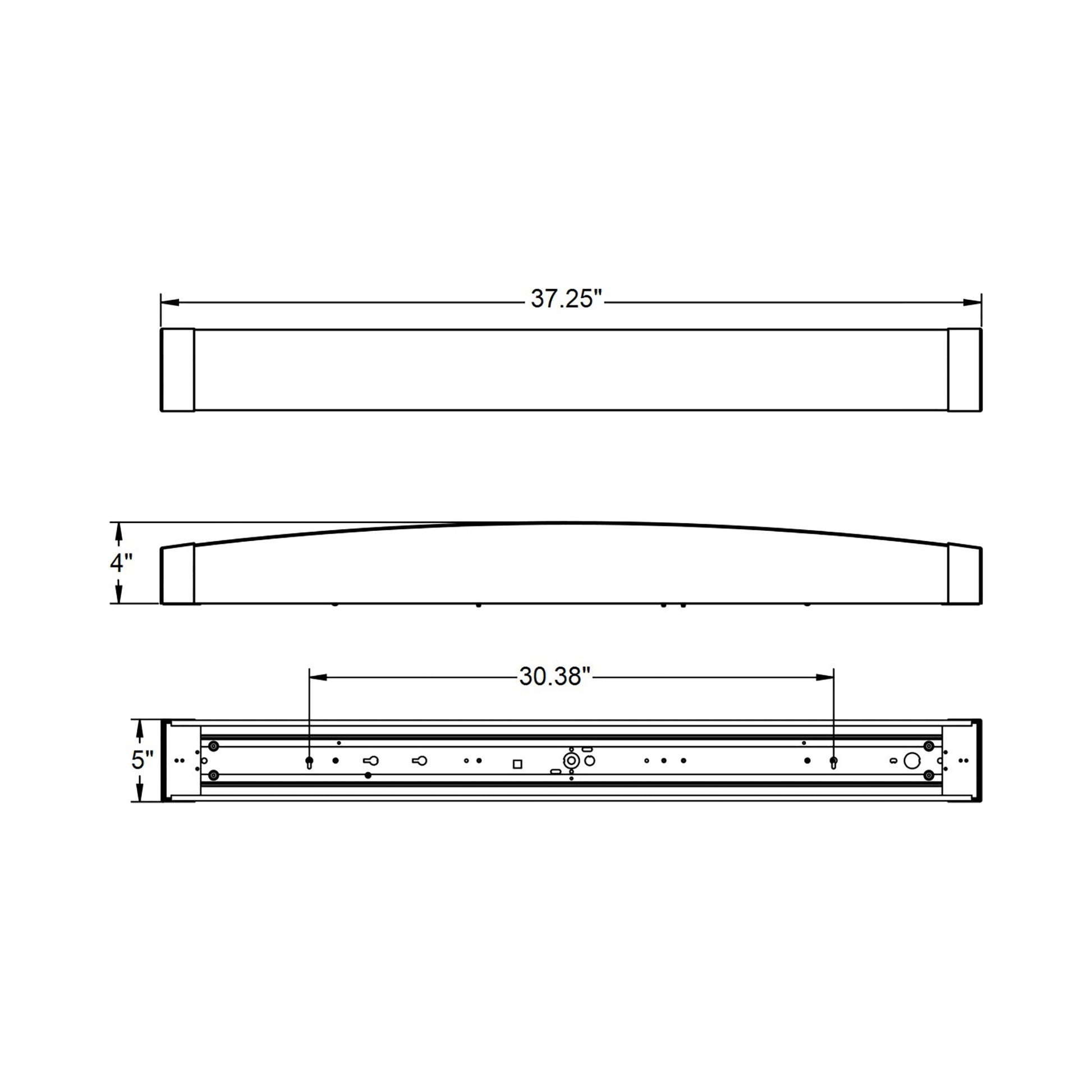 Algiers LED Bath Vanity Light - line drawing.