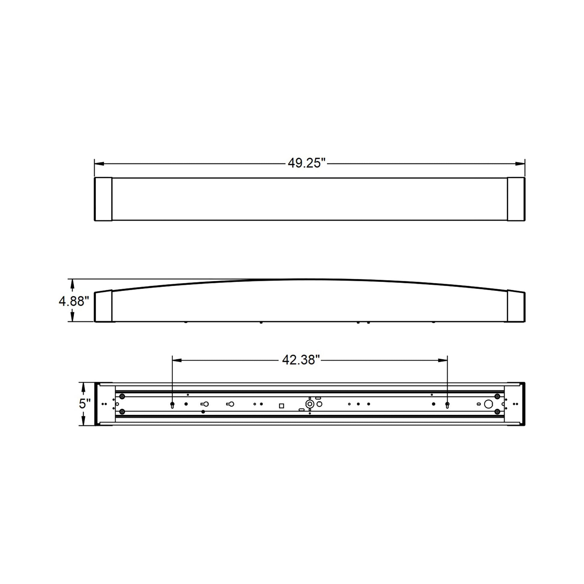 Algiers LED Bath Vanity Light - line drawing.
