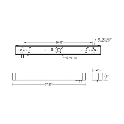 Algiers LED Overbed Wall Light - line drawing.