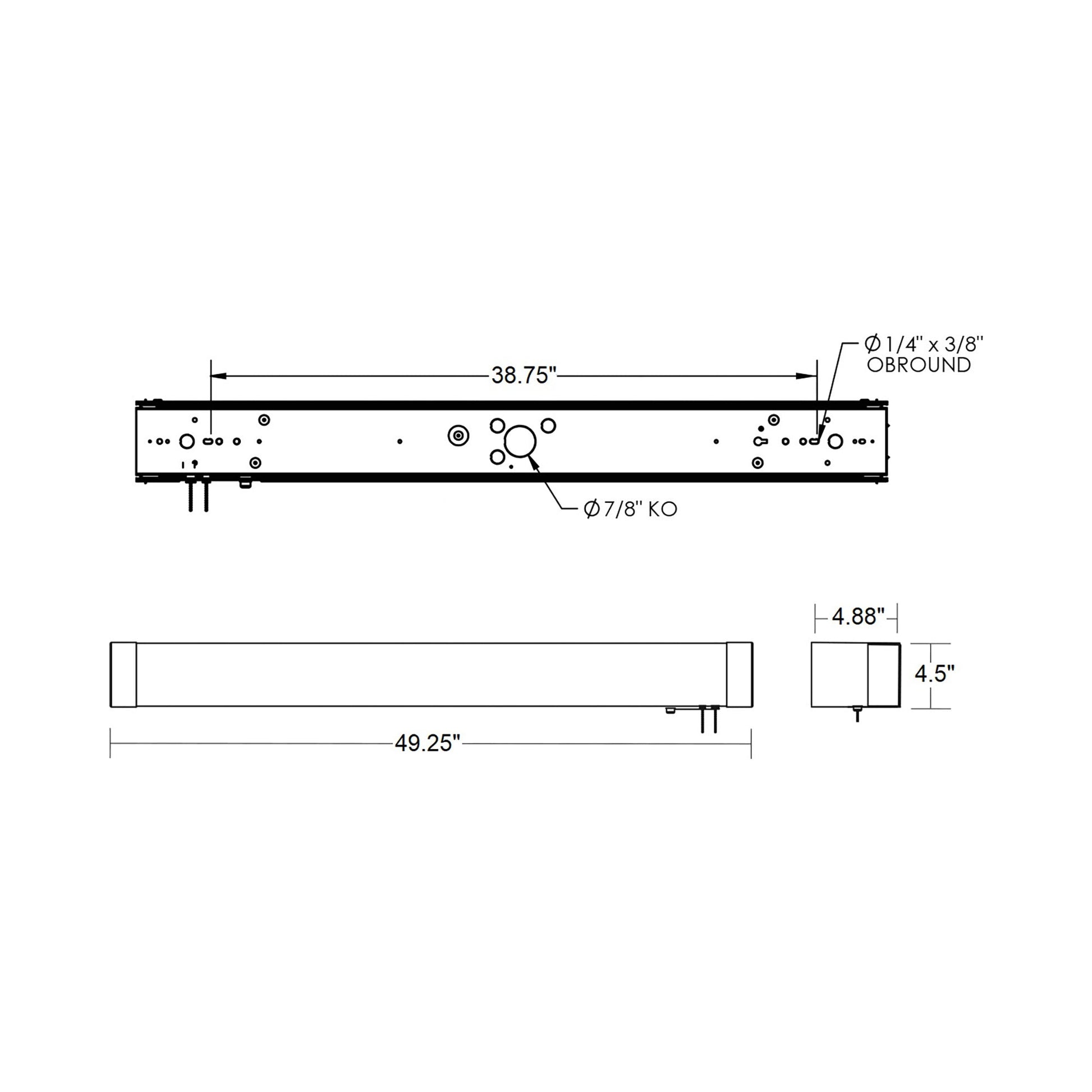 Algiers LED Overbed Wall Light - line drawing.