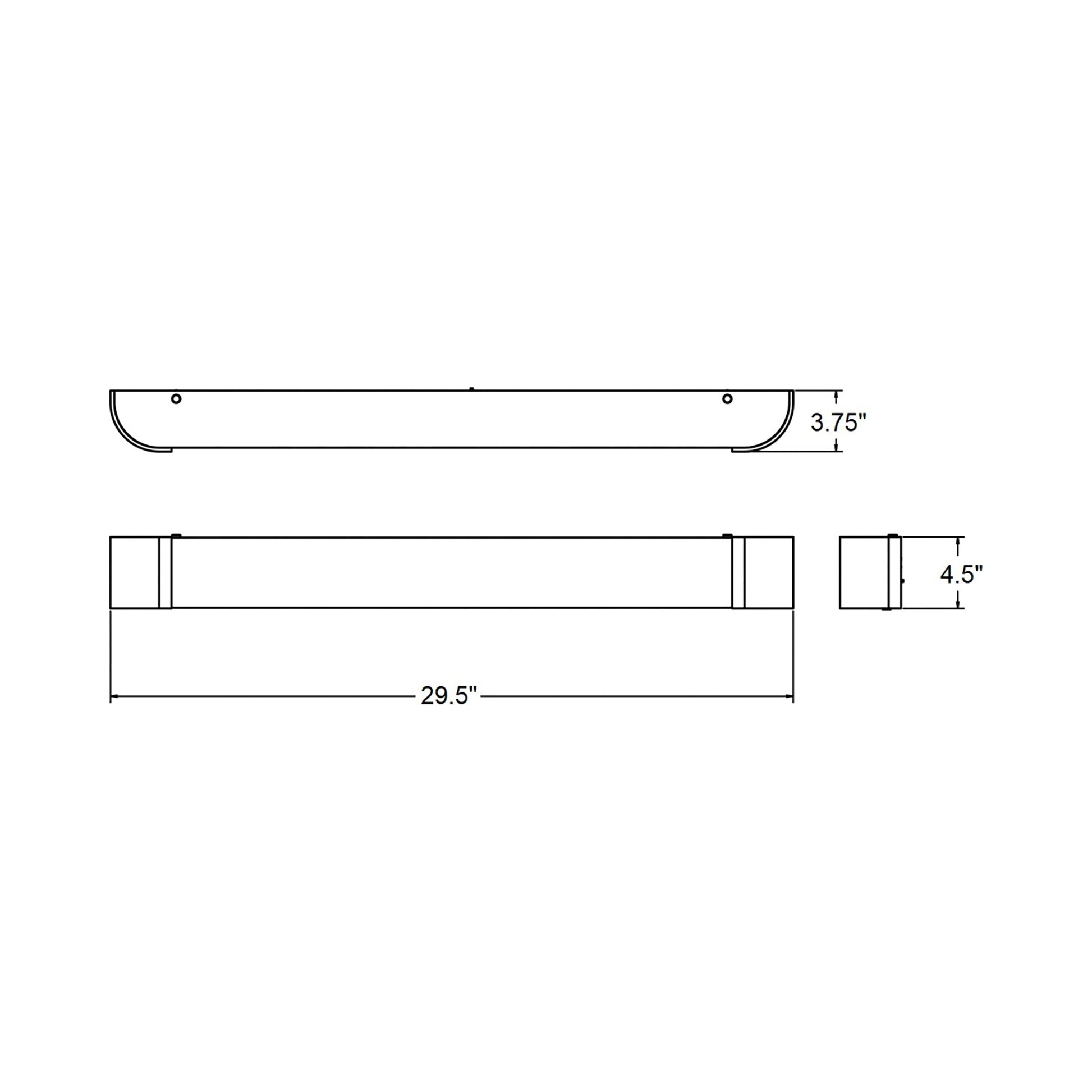 Allen LED Bath Vanity Light - line drawing.