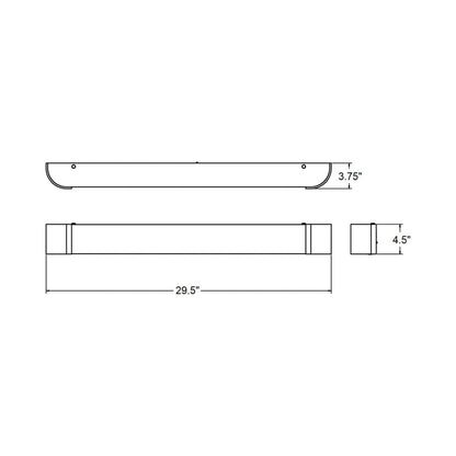 Allen LED Bath Vanity Light - line drawing.