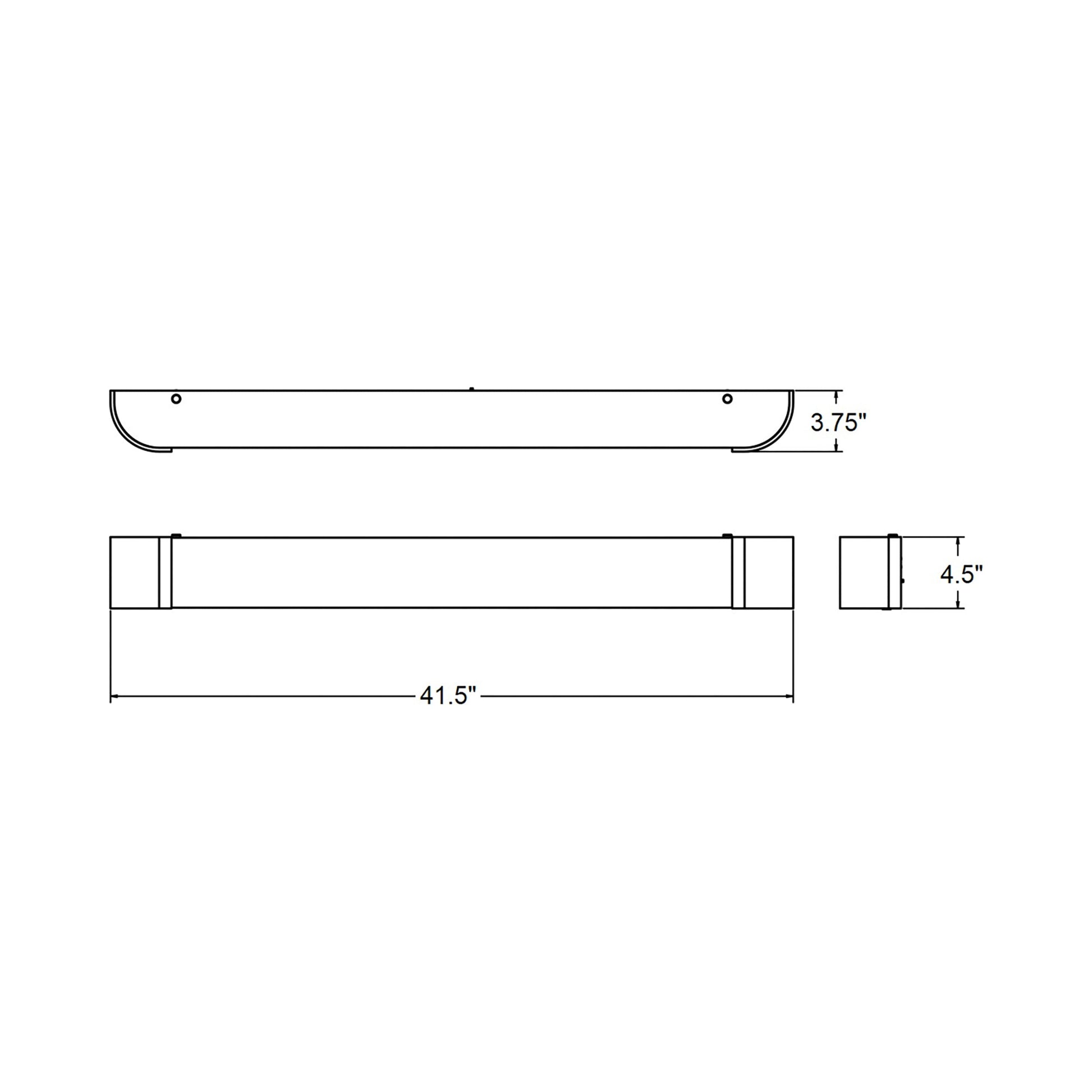 Allen LED Bath Vanity Light - line drawing.