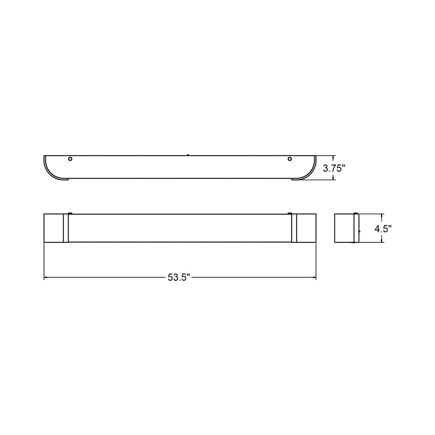 Allen LED Bath Vanity Light - line drawing.