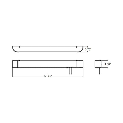 Allen LED Overbed Wall Light - line drawing.
