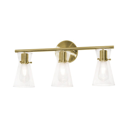 Amanda Bath Vanity Light in Satin Brass (3-Light).