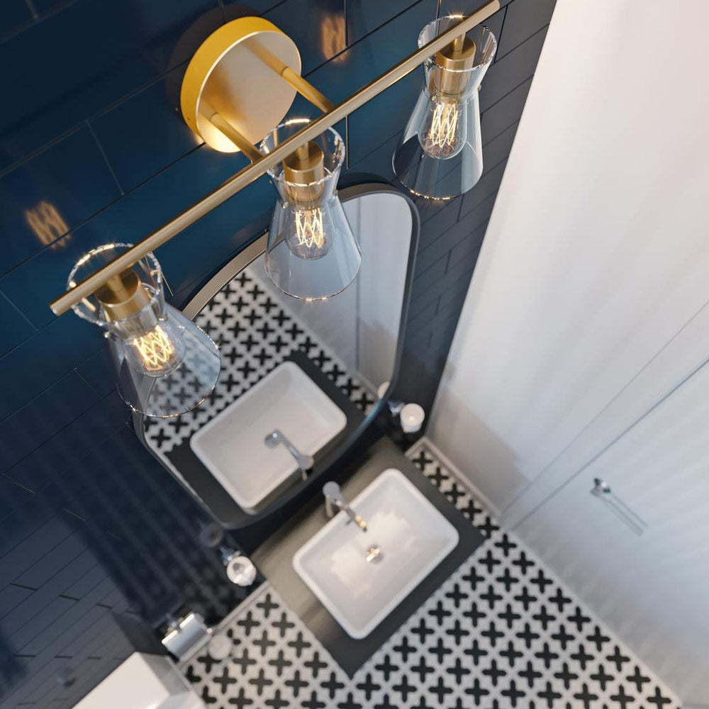 Amanda Bath Vanity Light in bathroom.