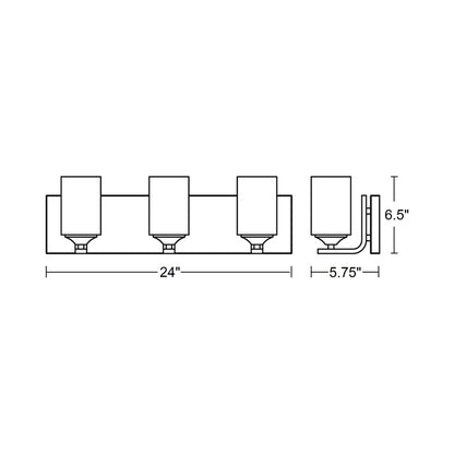 Annabel Bath Vanity Light - line drawing.