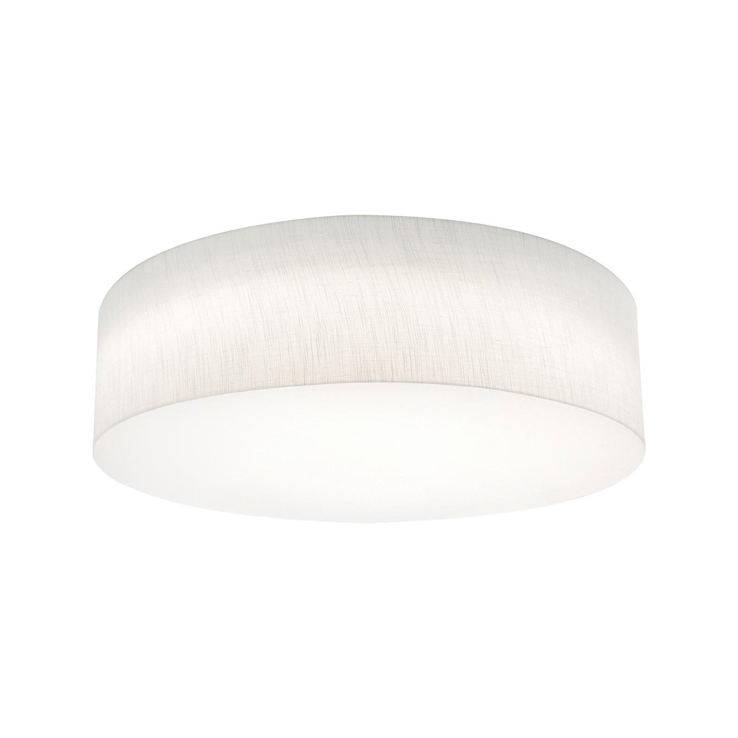 Anton LED Flush Mount Ceiling Light in Linen White (24-Inch).