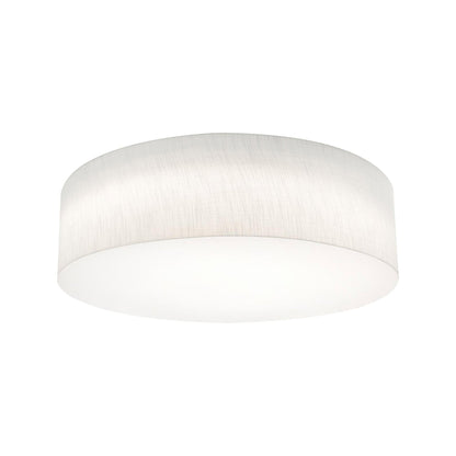 Anton LED Flush Mount Ceiling Light in Linen White (24-Inch).